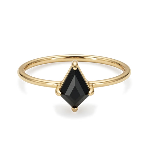 14k Gold Plated Kite Onyx Ring