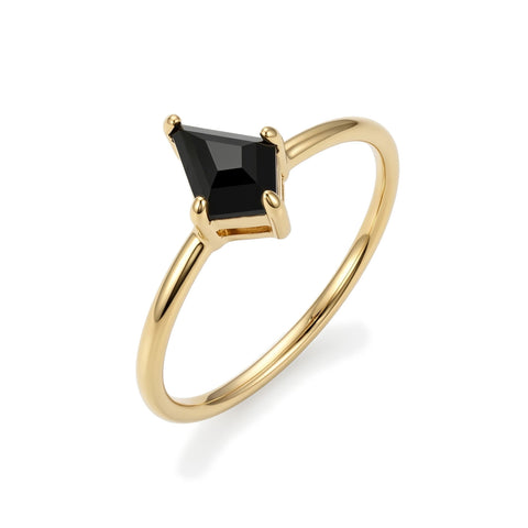 14k Gold Plated Kite Onyx Ring