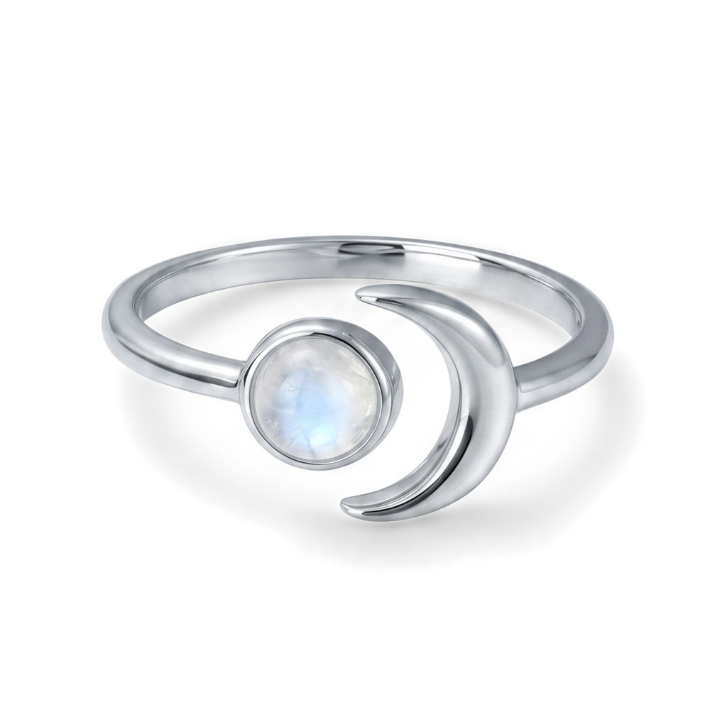 Silver Plated Celestial Moonstone Ring