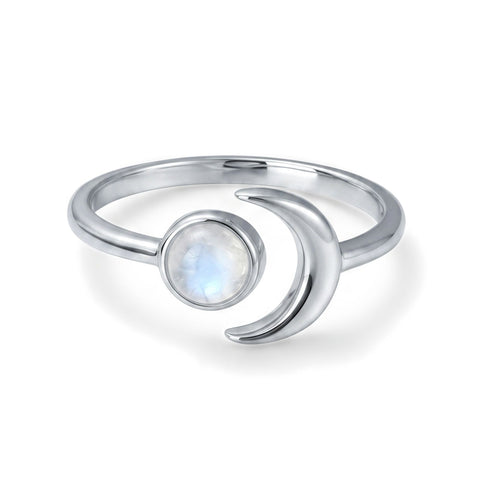 Silver Plated Celestial Moonstone Ring