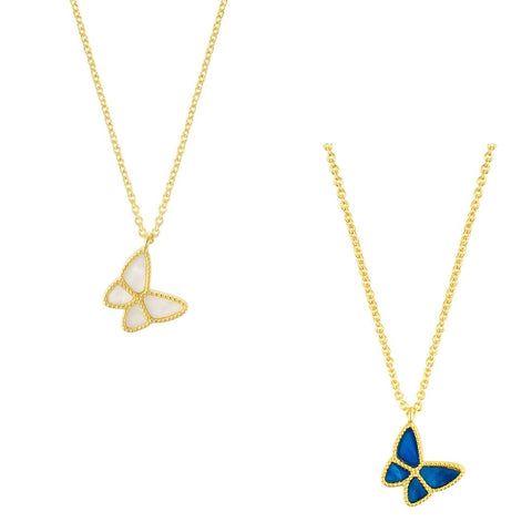 14K Gold Plated Butterfly Necklace Set