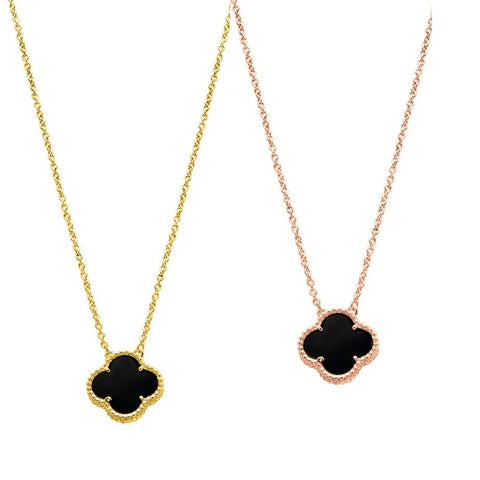 Black Flower Necklace Set