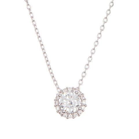 Crystal Floating Halo Necklace silver gold