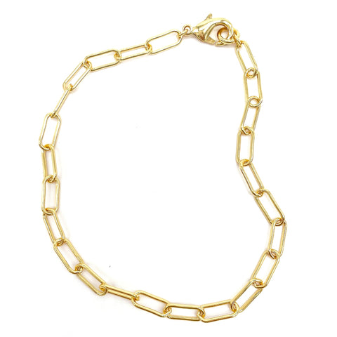 Paper Clip Chain Anklet 10" gold
