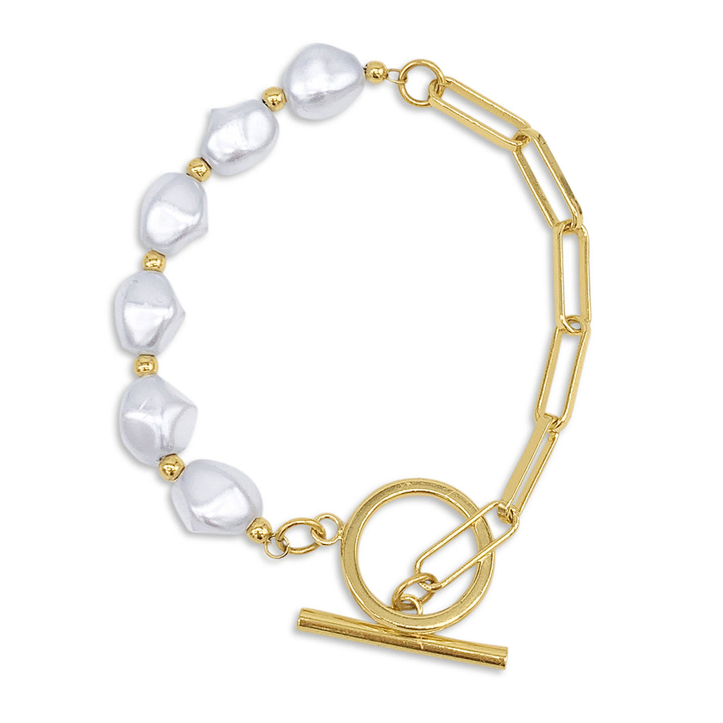 Chain Toggle Pearl Bracelet