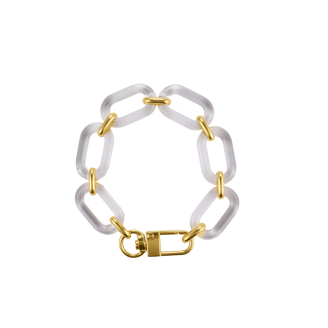 14k Gold Plated Lucite Statement Chain Bracelet – ADORNIA