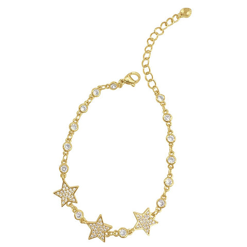 Crystal Star Link Bracelet gold