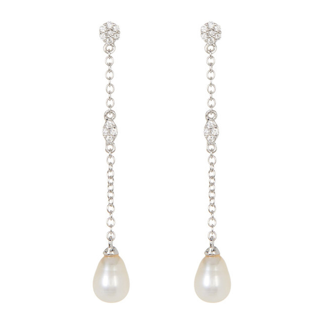 Pearl Drop Earrings silver
