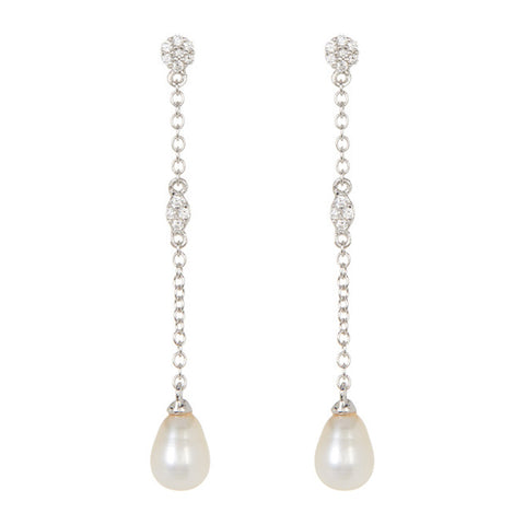 Pearl Drop Earrings silver