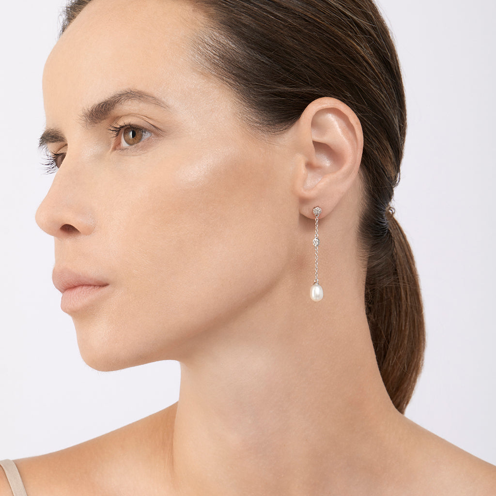 Adornia Pearl Drop Earrings silver – ADORNIA