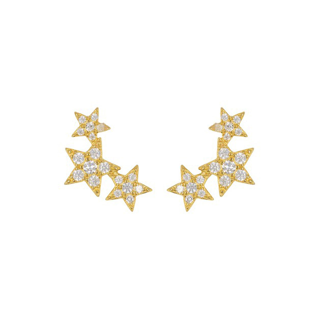 Shooting Star Stud Earrings silver gold