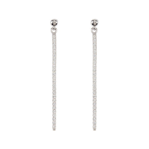 Crystal Linear Drop Earrings silver