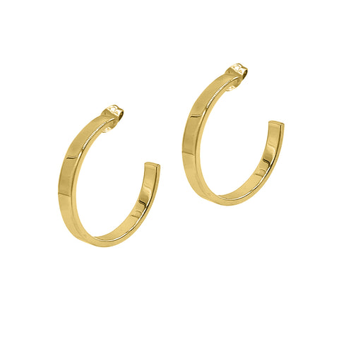 Flat Hoops silver gold