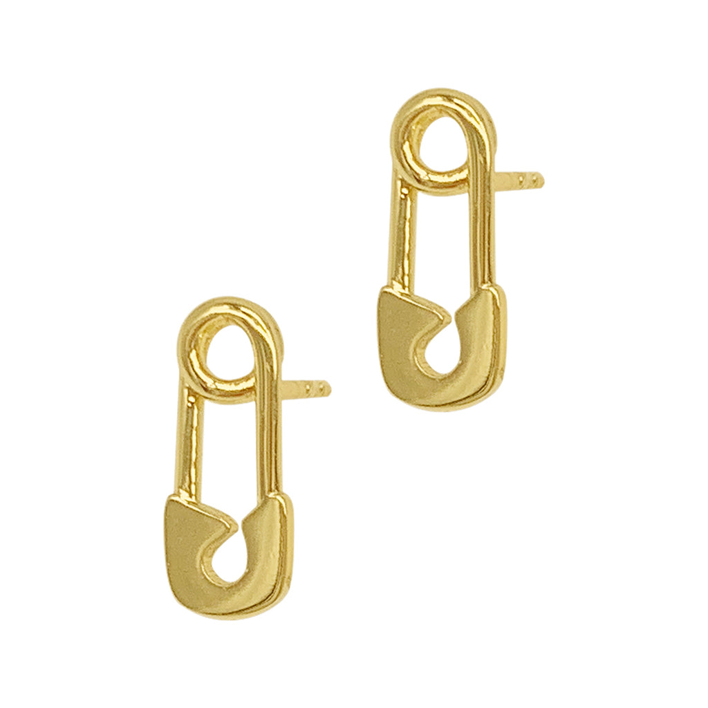 Safety Pin Studs gold