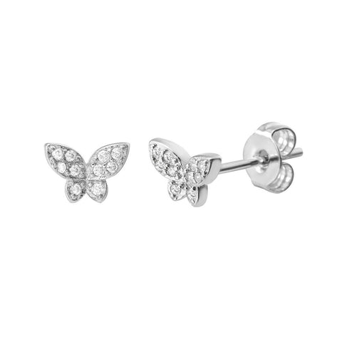 Butterfly Stud Earrings silver