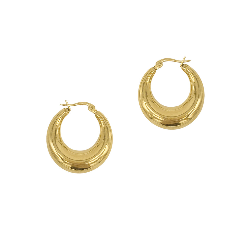 Domed Hoop Earrings gold