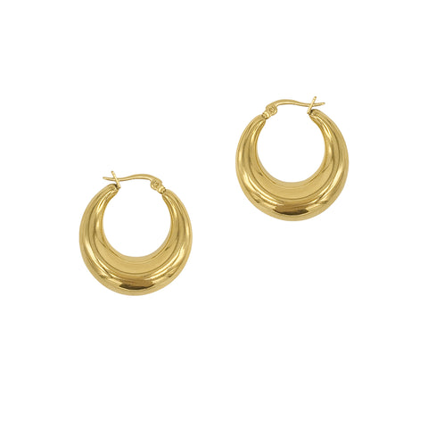 Domed Hoop Earrings gold