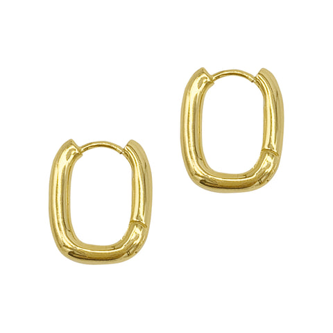 Rectangle Hoop Earrings gold