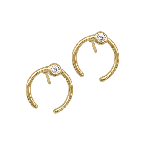 Horn Stud Earrings gold