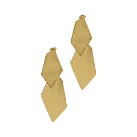 Diamond Shape Drop Earrings gold
