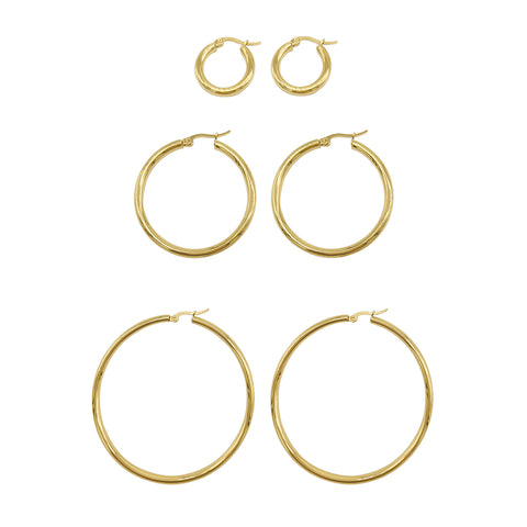 Hoop Earring Set gold