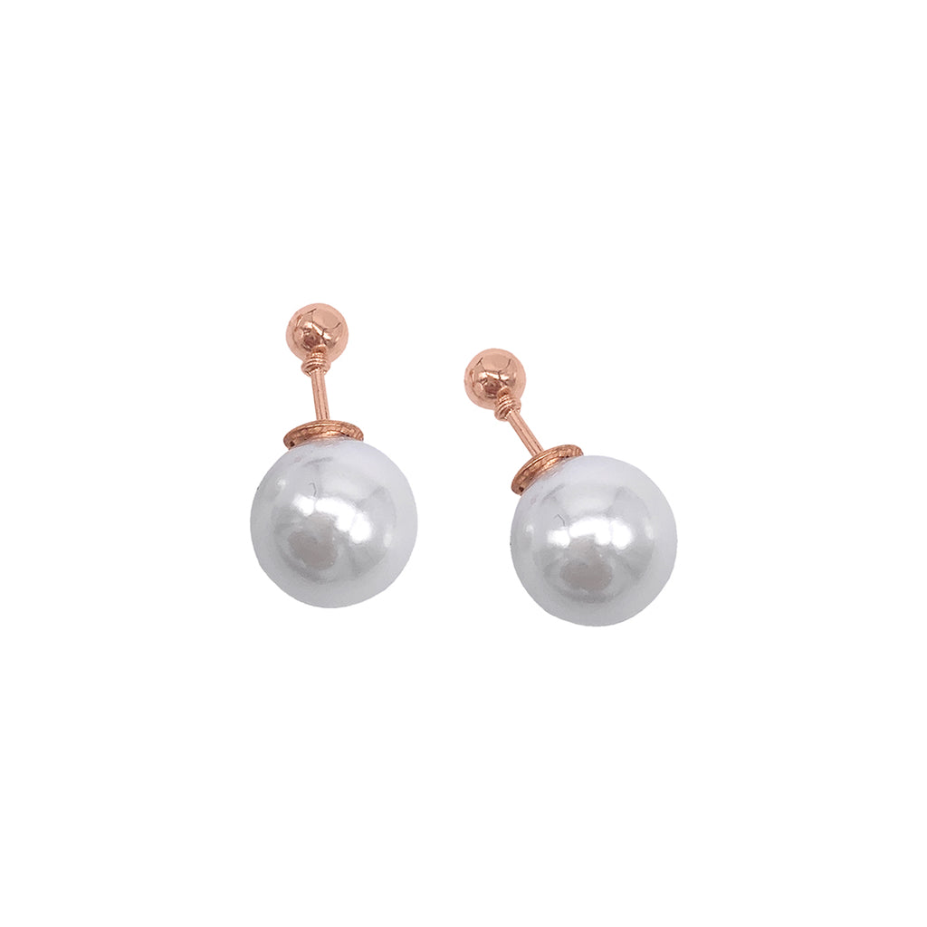 Pearl Double-sided Ball Earrings rose gold