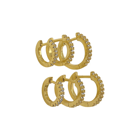 Huggie Hoop Earring Pack gold