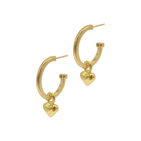 Heart Huggie Earrings gold