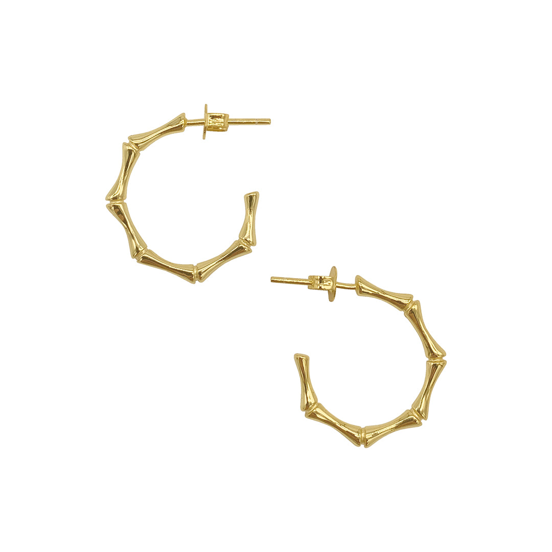 Bamboo Earrings, Small Hoops