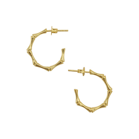 Bamboo Hoop Earrings gold