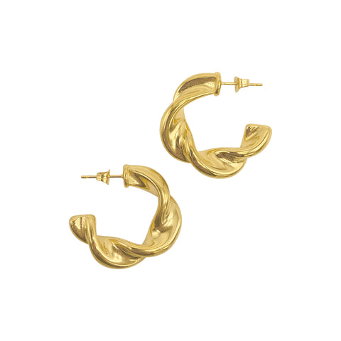 Twist Cubby Hoops gold