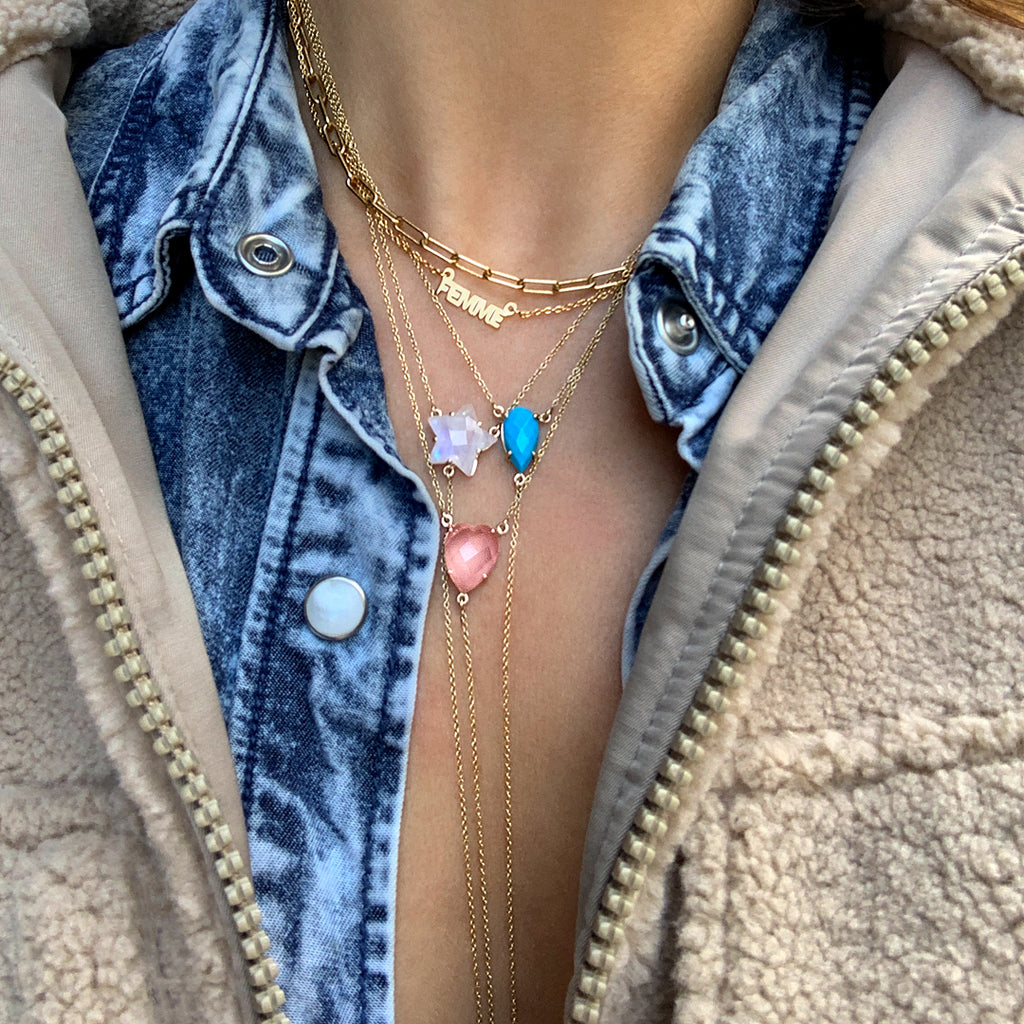 Adornia Magnetic Mama Collar Paper Clip Chain Necklace gold – ADORNIA