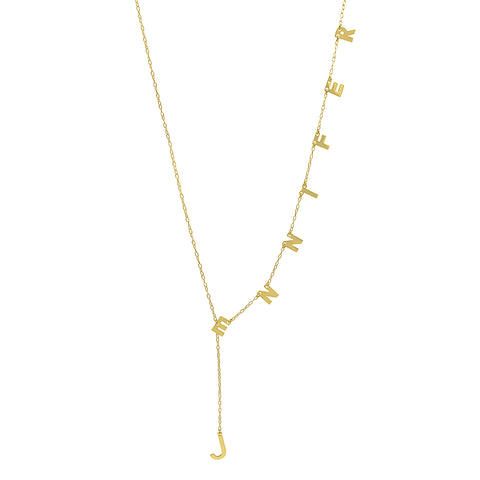 Customizable Lariat Necklace silver gold