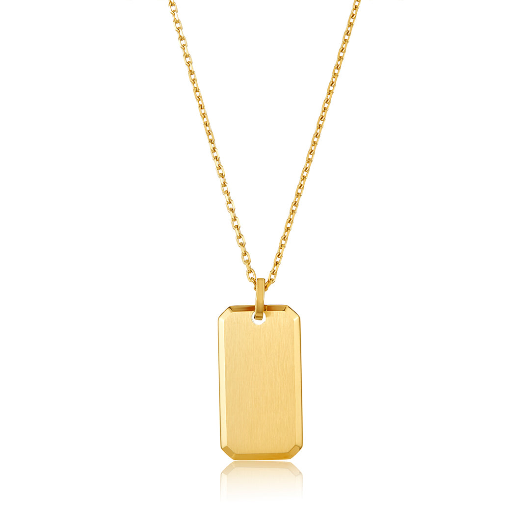 14k Real Gold Personalized Rectangle Tag Necklace for Women – NORM JEWELS