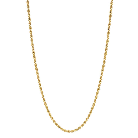 24" 3mm Rope Chain Necklace silver gold