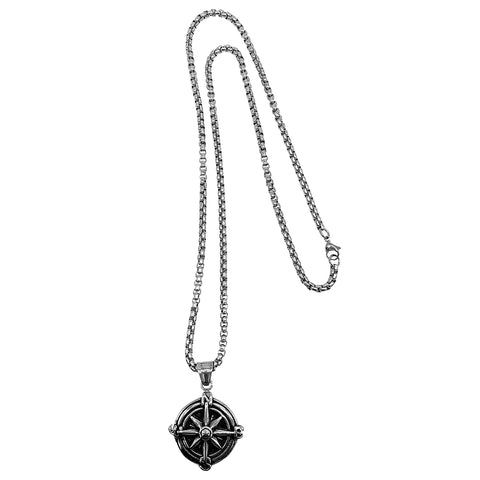 Compass Chain Necklace silver