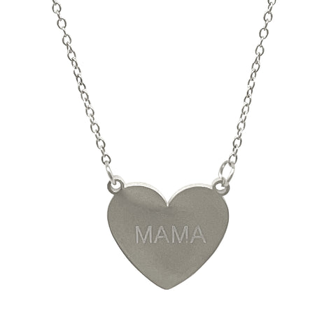 Mama Heart Necklace silver