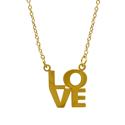 Block Love Necklace gold