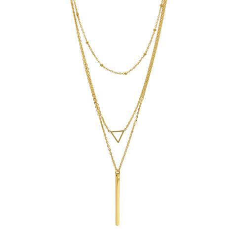 Layered Pendant Necklace Set gold