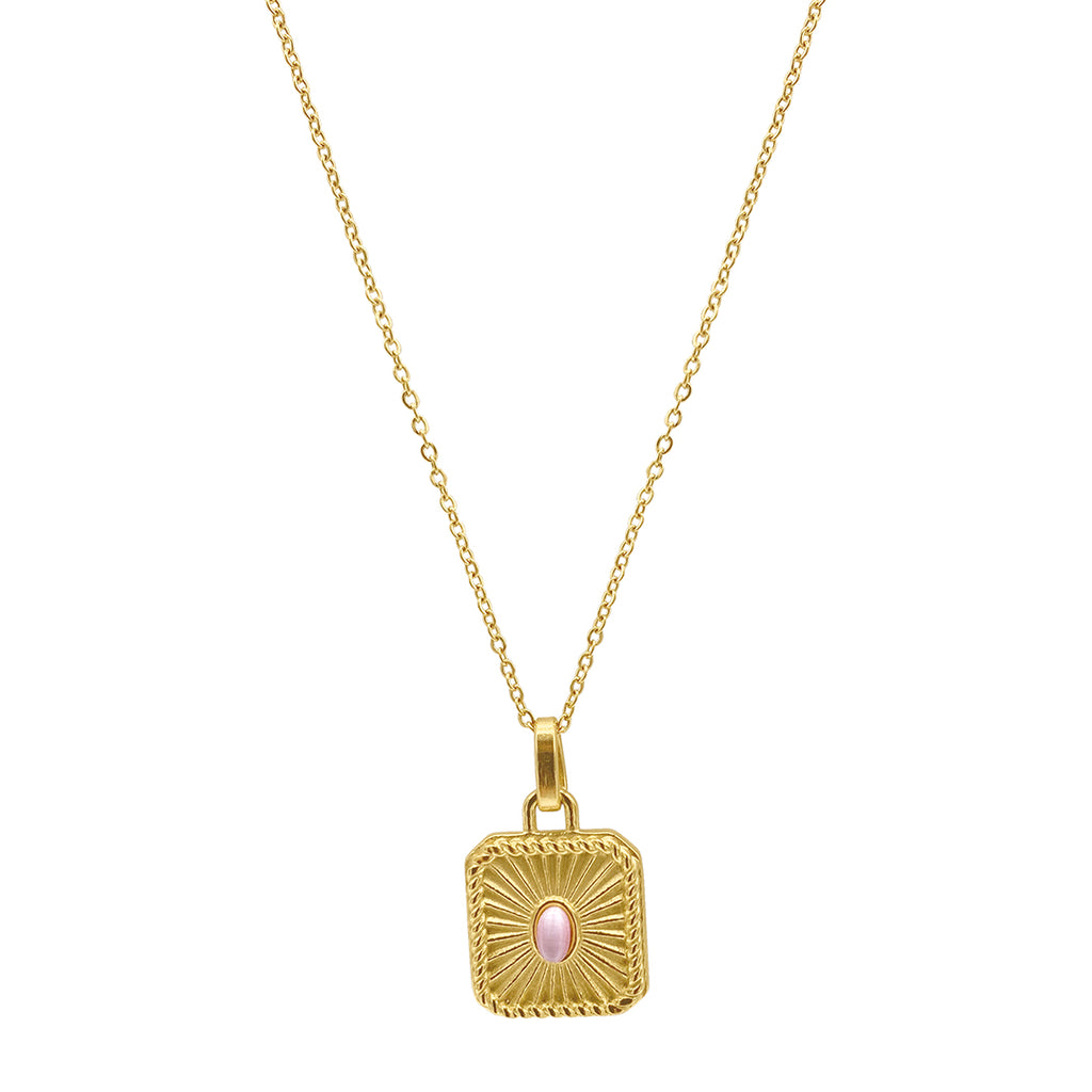 Medallion Tag Pendant Necklace gold