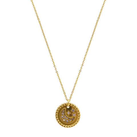 Celestial Disc Necklace gold