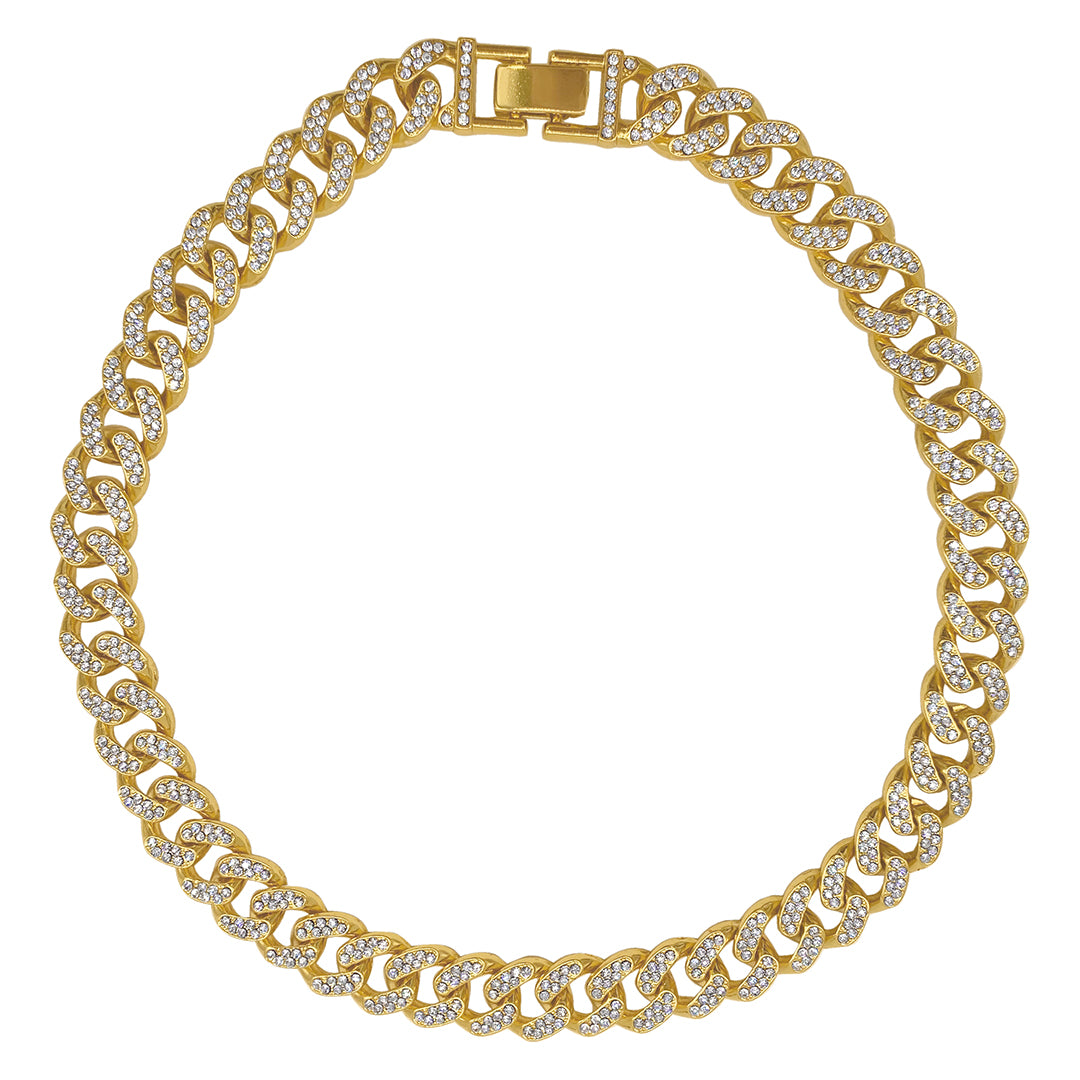 Wide Curb Chain Necklace gold – ADORNIA