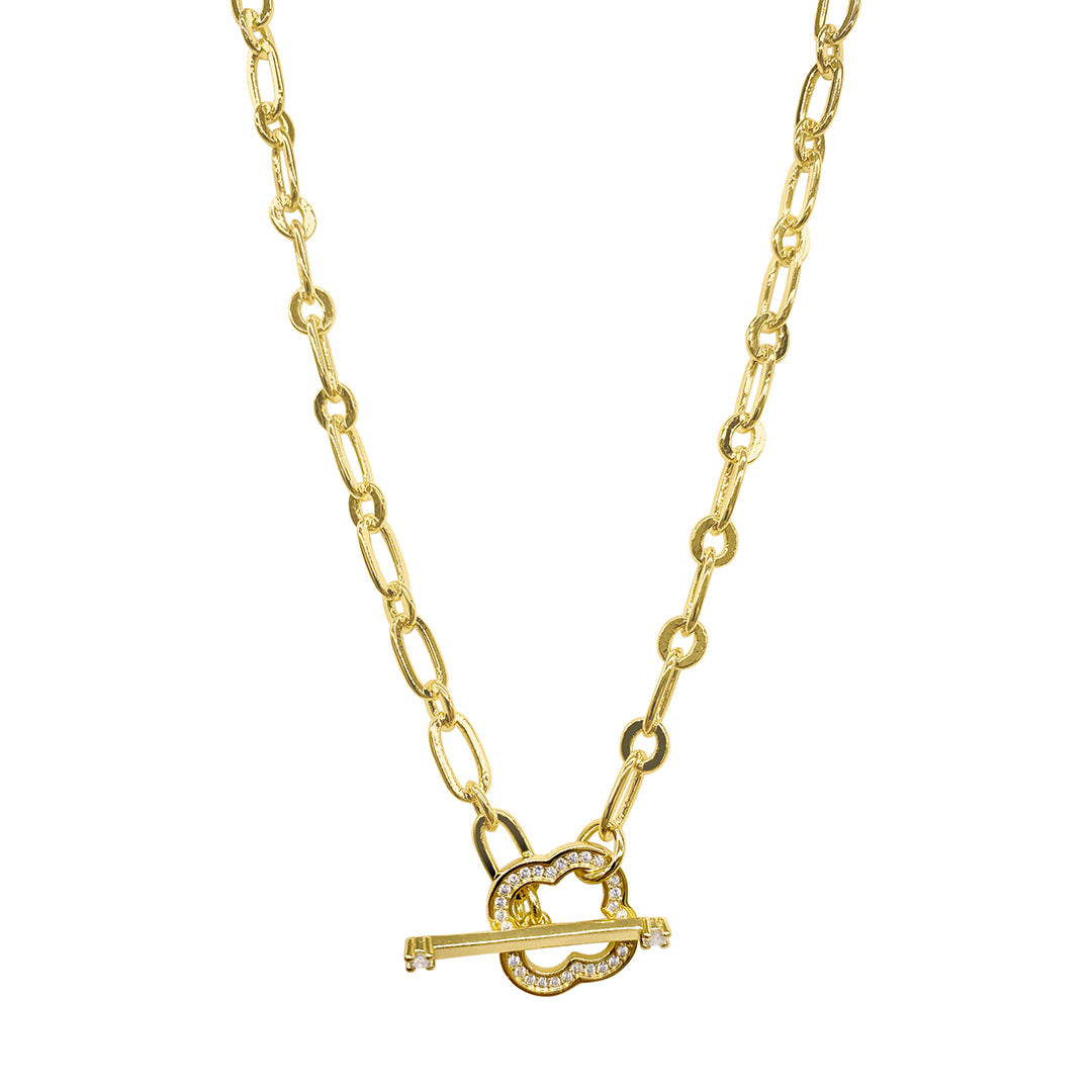 14k Gold Filled Lock Necklace Toggle Clasp Necklace Lock 