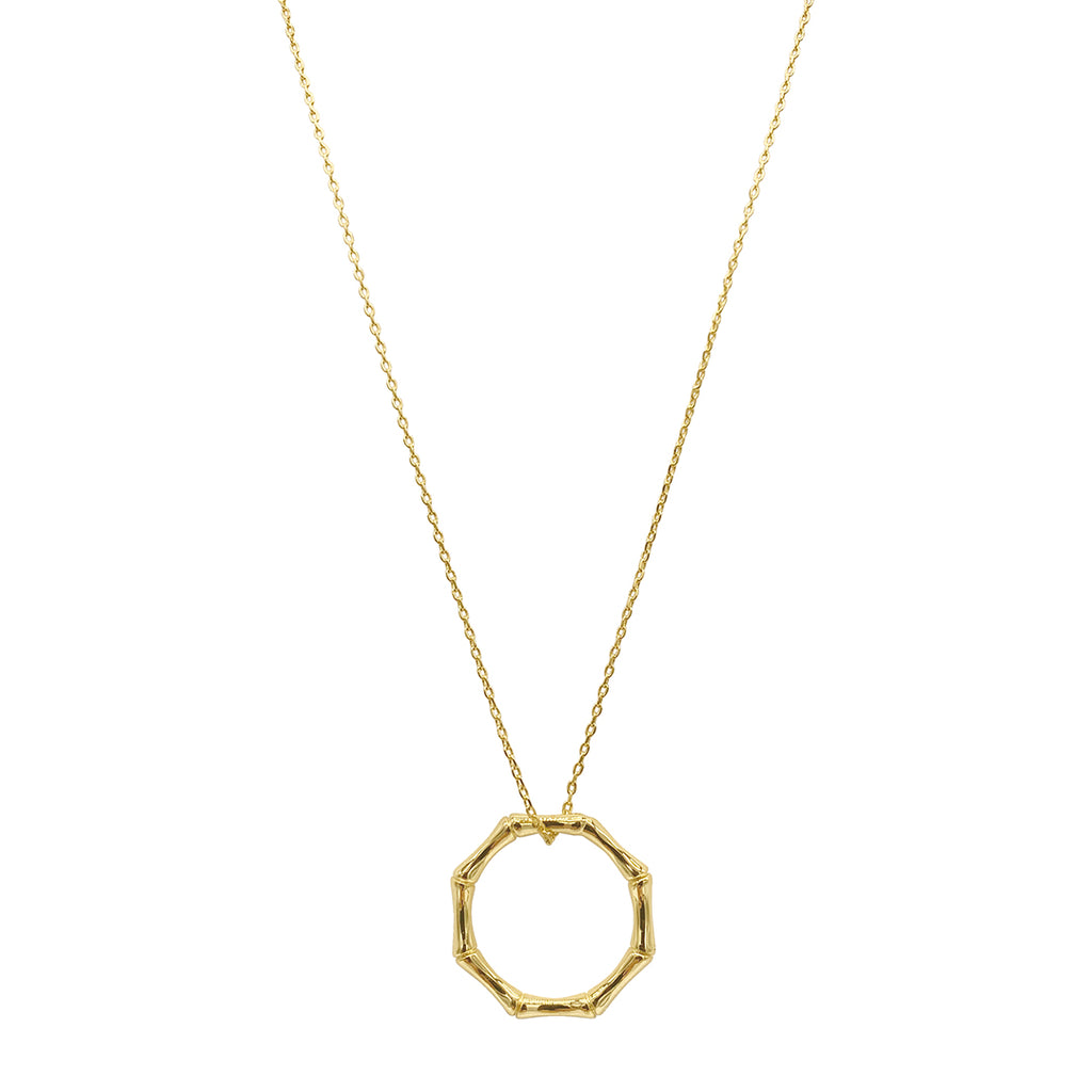 Bamboo Ring Necklace  gold