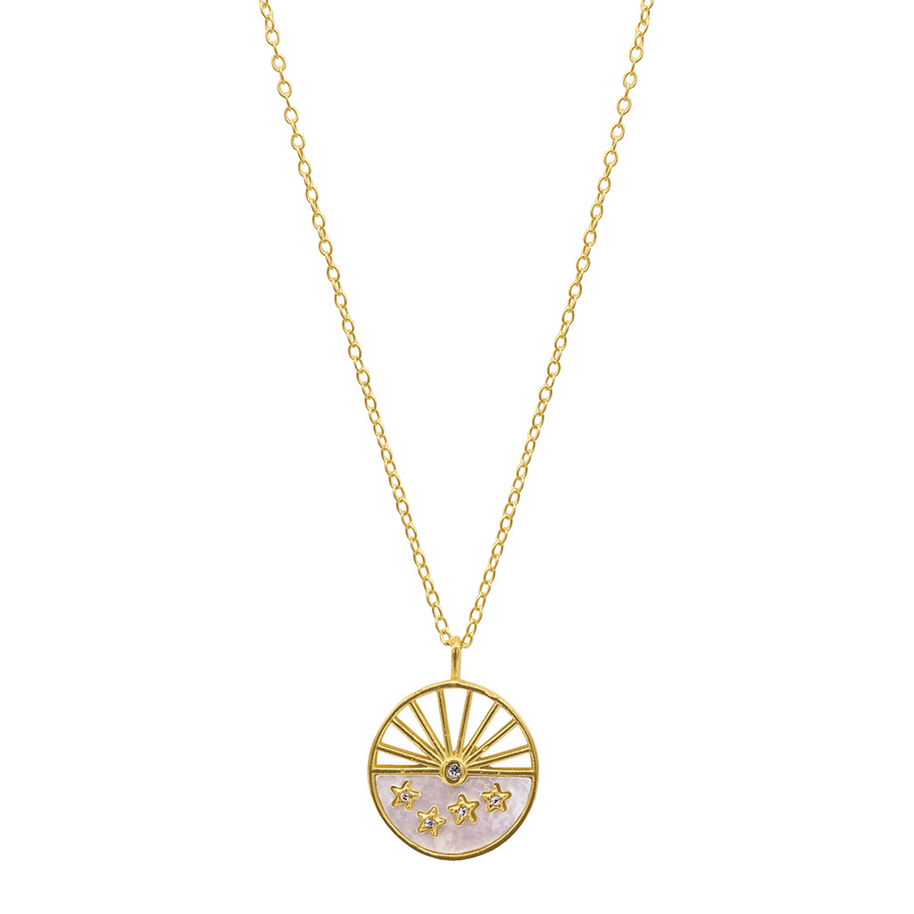 Skyscape Mother of Pearl Necklace gold
