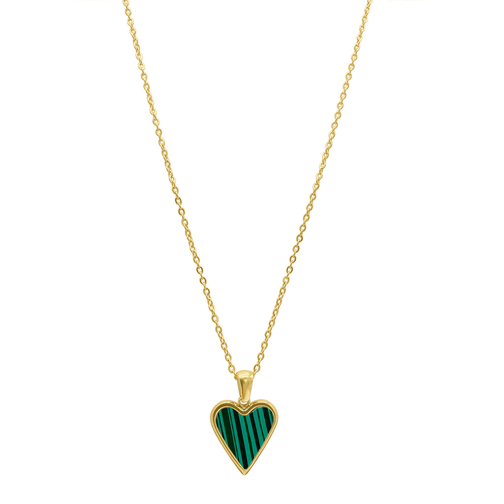 Green Heart Necklace gold