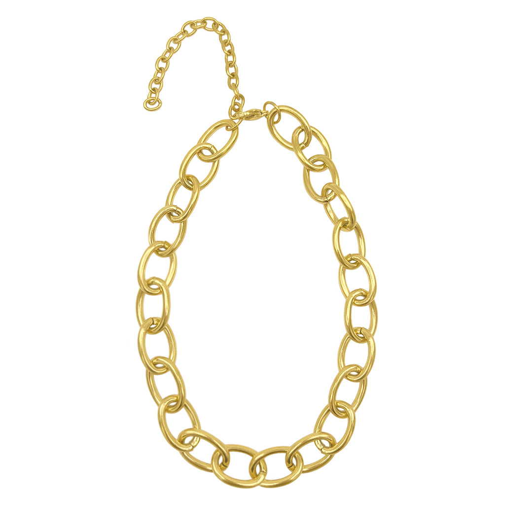 14K Gold Chunky Oval Link Chain Necklace
