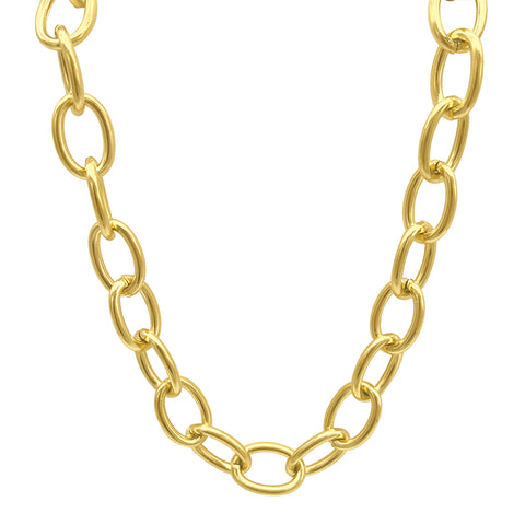 Oval Link Chain Necklace gold