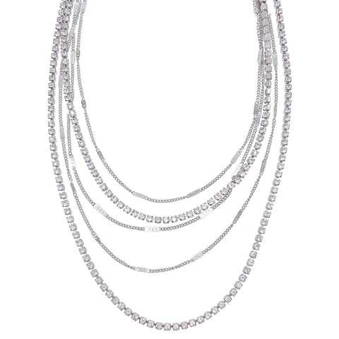 Layered Tennis Necklace silver
