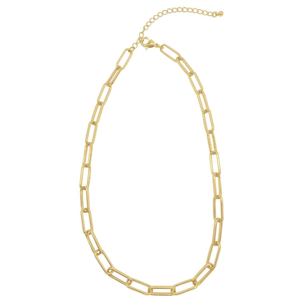 Paper Clip Chain Necklace gold